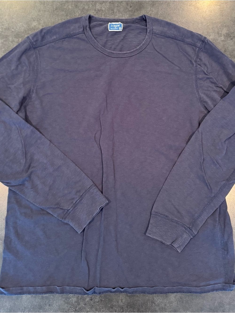 J.Crew Navy Long Sleeve Crewneck Tee Shirt Men’s XL | Soft Cotton Casual Basic